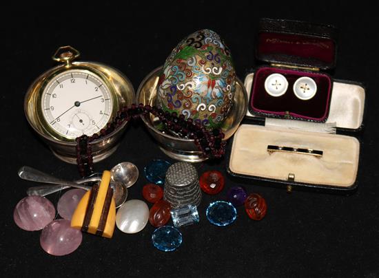 A box of silver, bijouterie etc.